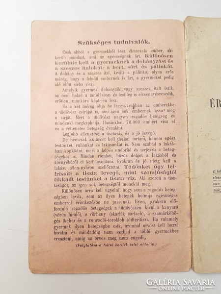 Papírrégiség 1929 elemi népiskolai értesítő könyvecske füzet