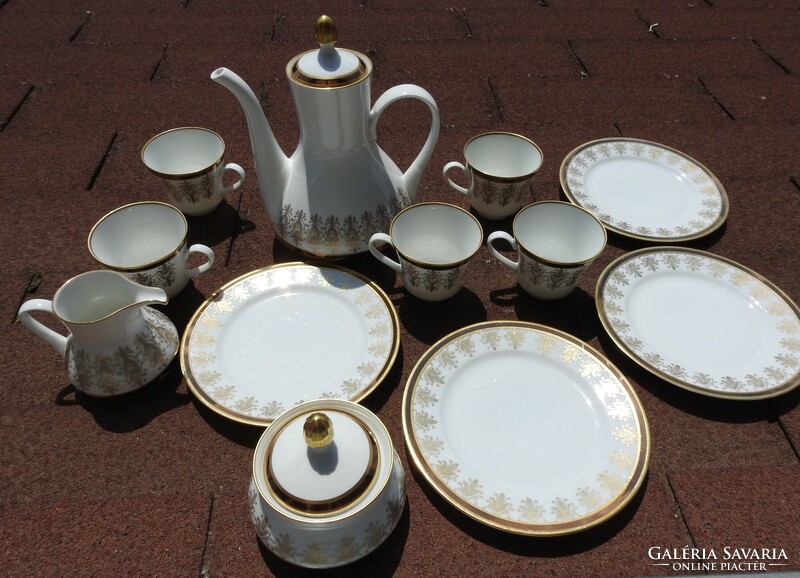 Porcelain tea / long coffee set from Weimar - with rich gilding