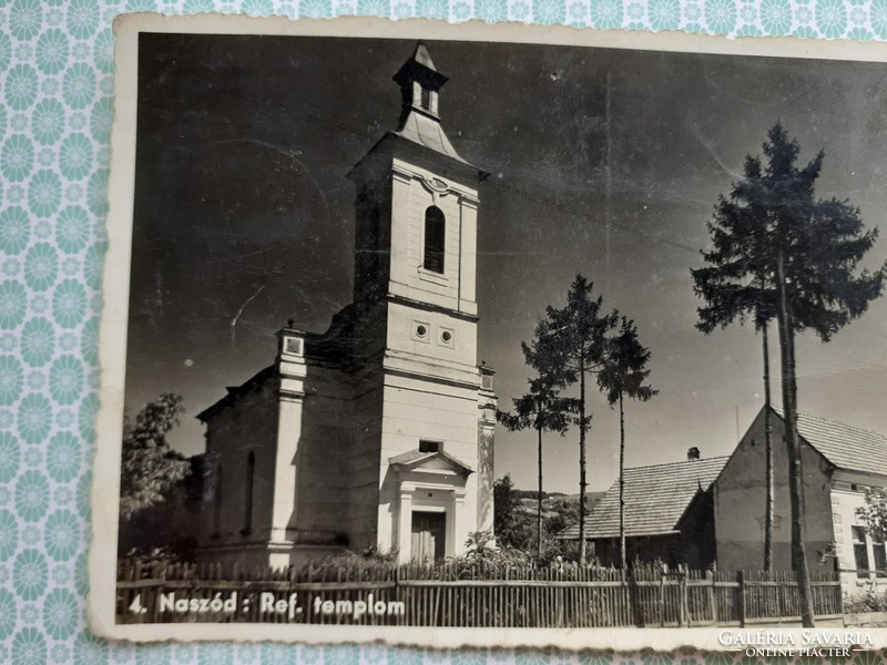 Régi képeslap 1943 Naszód Református Templom fotó levelezőlap