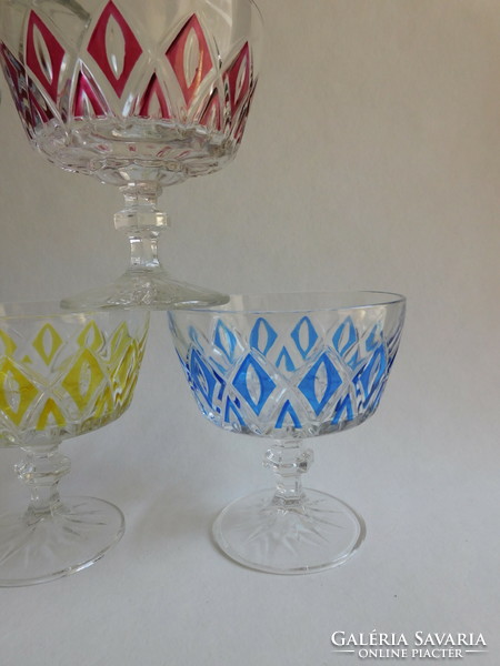 Vmc reims colored french crystal glassware set - 6 pieces