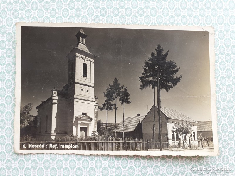 Régi képeslap 1943 Naszód Református Templom fotó levelezőlap