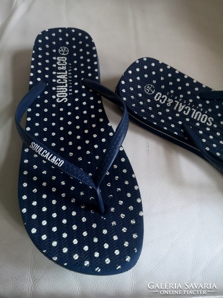 41-42-Es soulcal&co california beach slippers, flip-flops, flip-flops, blue-white