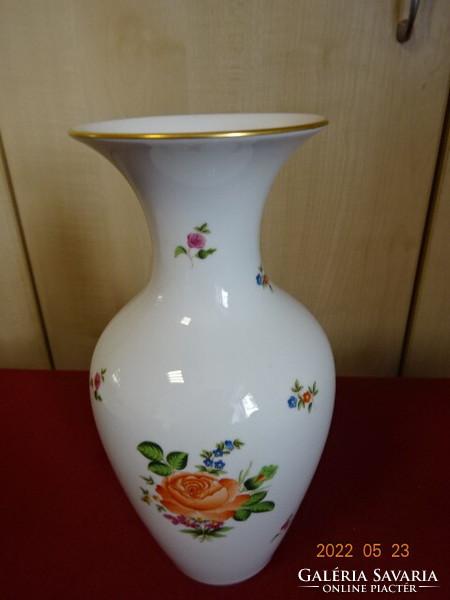 Herendi porcelán váza rózsa mintával, jelölése 7026/43. 