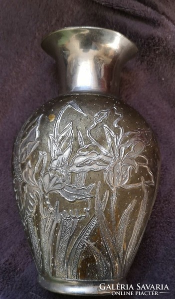 Art nouveau metal vase