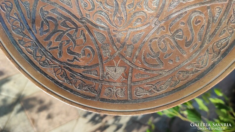 Perzsa keleti Disztal kínàló Fali tál Fali dísz, Perzsa keleti ezüst vagy ón berakàsos kézimunka