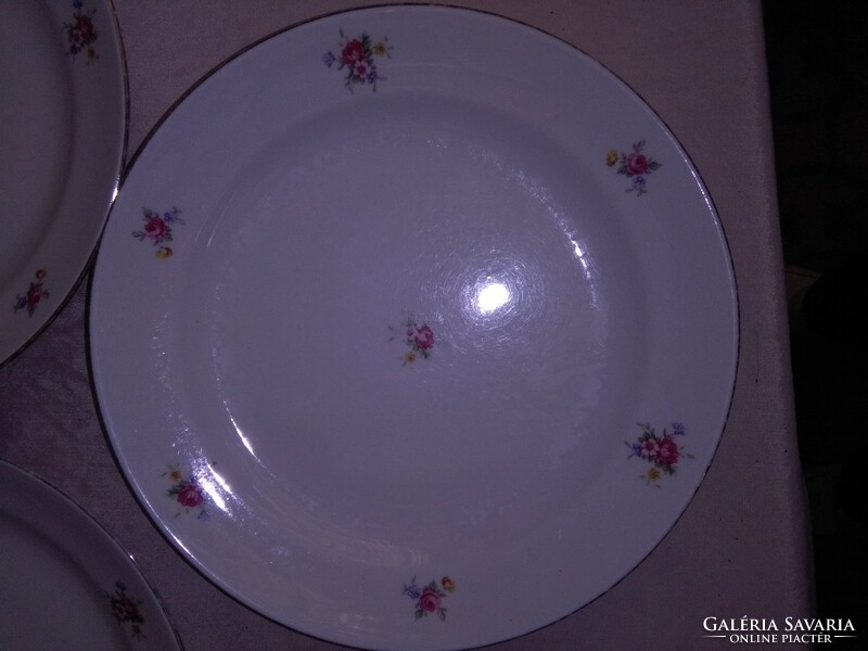 Five pieces of small floral zsolnay flat plate - together