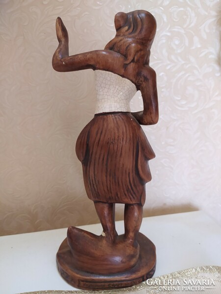 TREASURE CRAFT: HULA GIRL, ART DECO KERÁMIA JELZETT, 28 CM