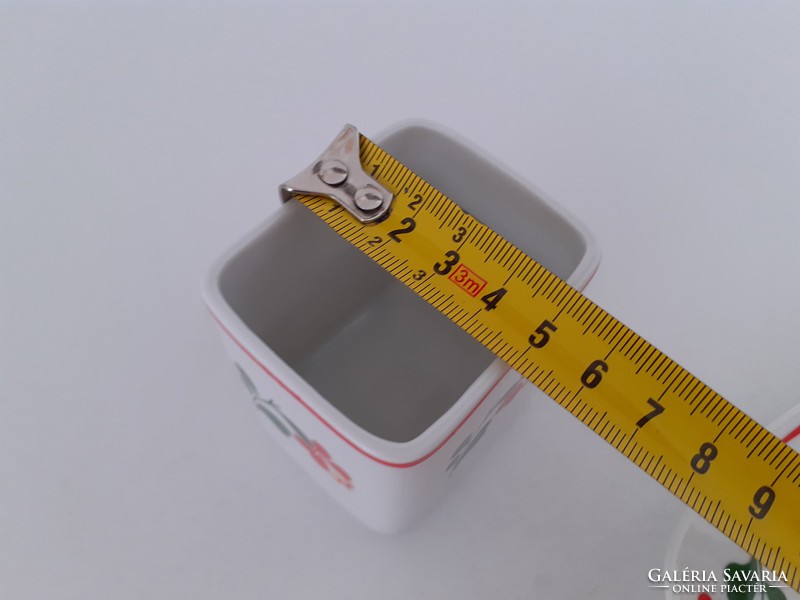 Retro 2 db Hollóházi porcelán kalocsai mintás cigarettatartó hamutál
