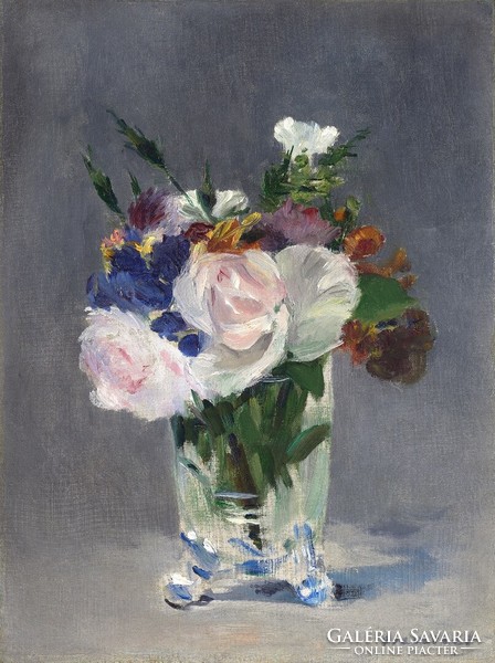Manet - flowers in a crystal vase - canvas reprint blindfold