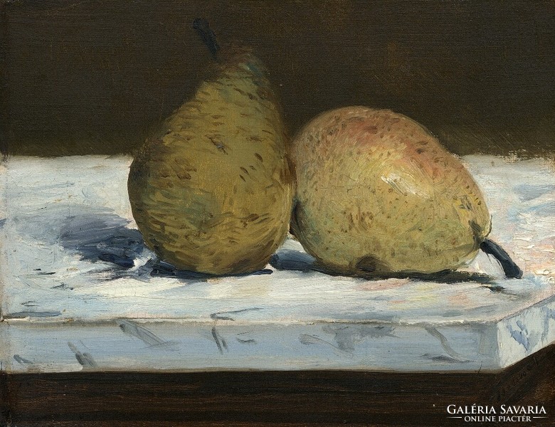 Manet - pears - canvas reprint on blindfold