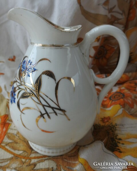 Antique shaggy flower patterned jug