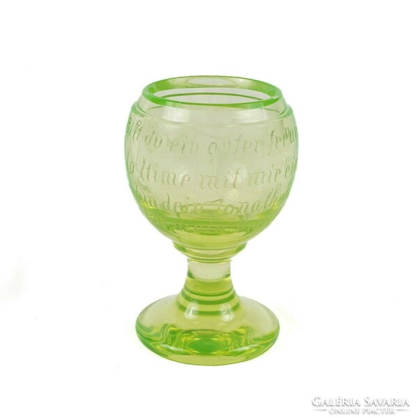 Antique uranium glass chalice, 19th century
