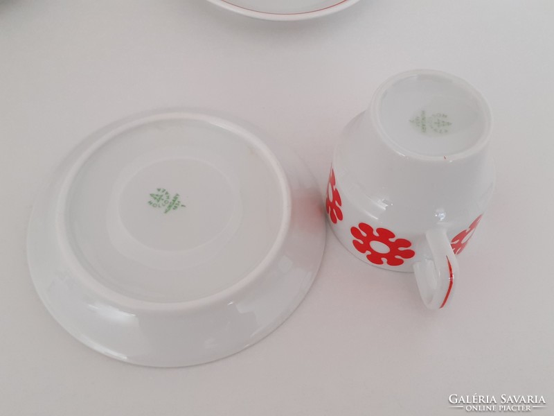 Retro Hollóházi porcelán régi kávés csésze virágos vintage mokkás