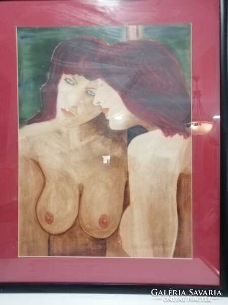 Female nude couple in pastel. Negotiable !!!!