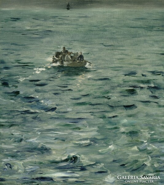 Manet - boat - canvas reprint on scratch card
