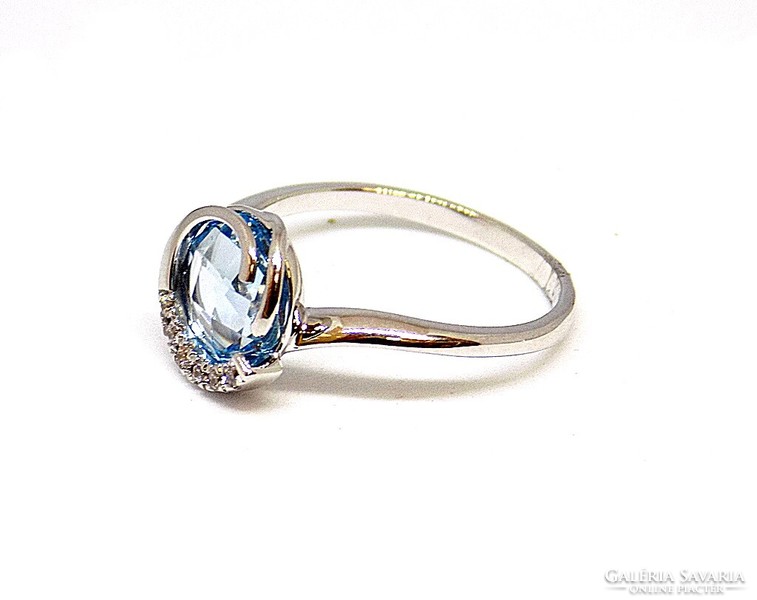 White gold ring with blue topaz (zal-au108320)