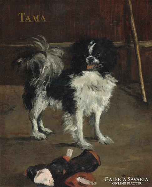Manet - tama dog - canvas reprint on scratch card