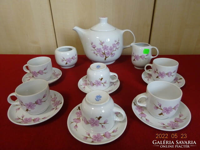 Lowland porcelain six-person, pink floral coffee set, 15 pieces. He has! Jókai.