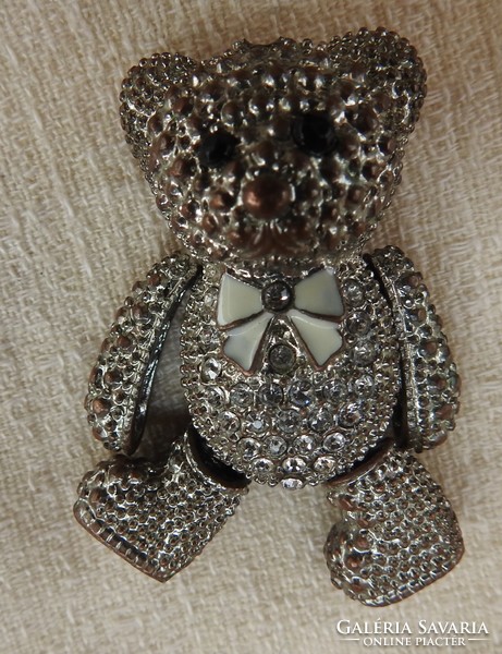 Jewelry with teddy bear - stones - with enameled bow tie
