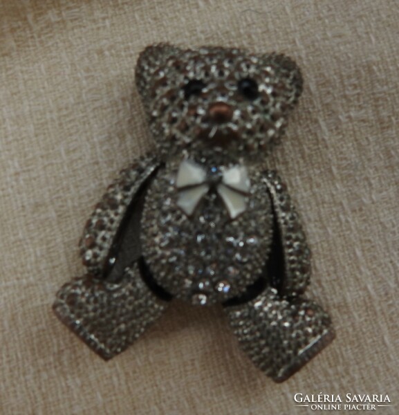 Jewelry with teddy bear - stones - with enameled bow tie
