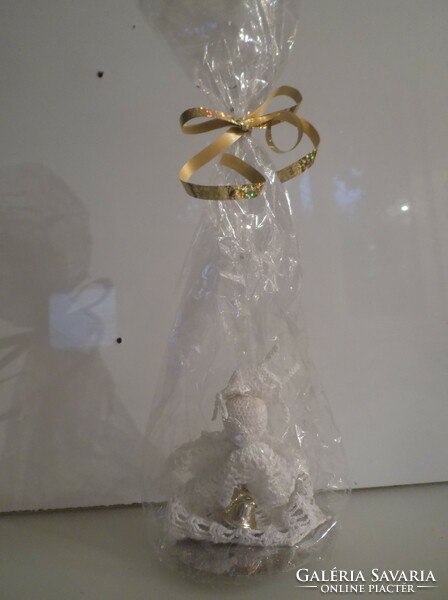 Christmas tree decoration - hand crocheted - 14 x 10 cm - angel - snow white - Austrian - perfect