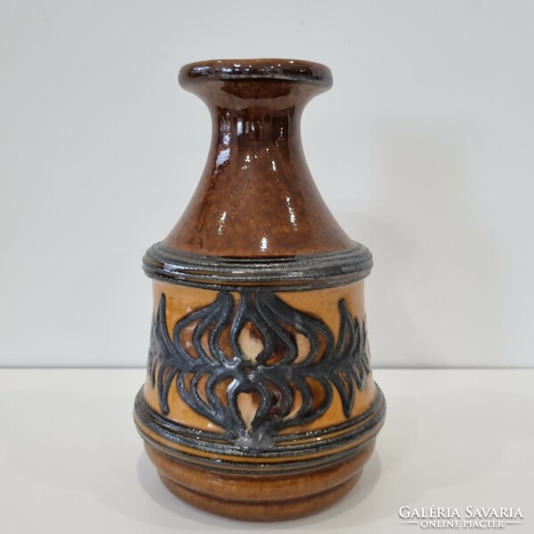 Strehla large, fat lava ceramic vase - 70s