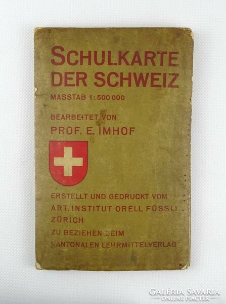 1J006 old map of Switzerland in German - schulkarte der schweiz 1928