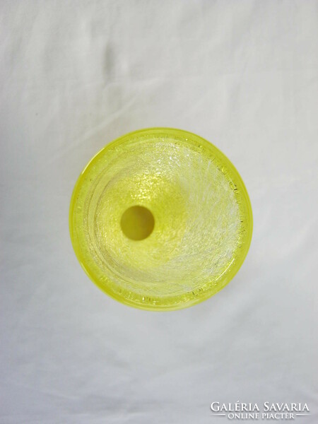Retro ... Karcagi Berekfürdői fátyolüveg repesztett  üveg váza nagy méretű 27 cm