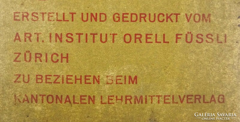 1J006 Régi Svájc térkép német nyelven - Schulkarte der Schweiz 1928