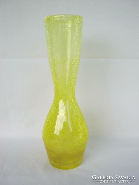 Retro ... Karcagi Berekfürdői fátyolüveg repesztett  üveg váza nagy méretű 27 cm