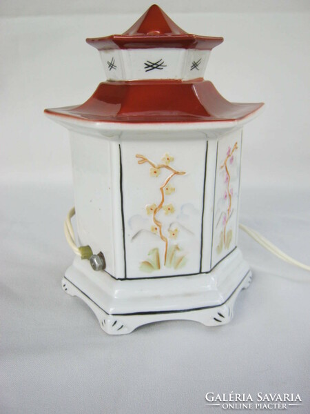 Retro ... Geisha cherry blossom pagoda shaped porcelain lamp perfume lamp