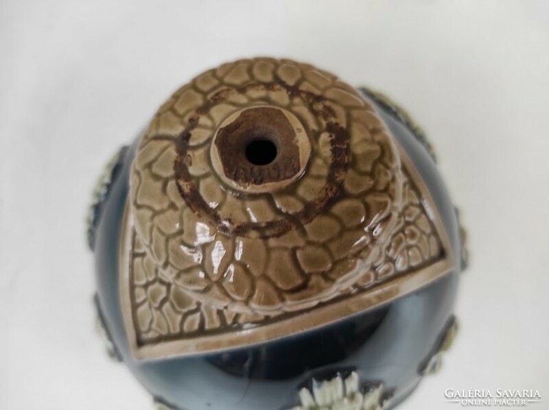 Antik majolika porcelán szecessziós jugendstil pertóleum lüszter lámpa alkatrész sérüléssel 5456