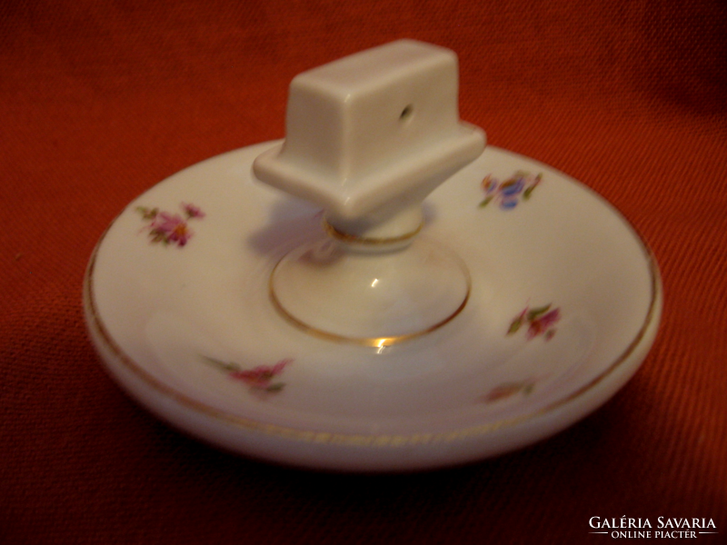 Old zsolnay small floral match holder with ashtray