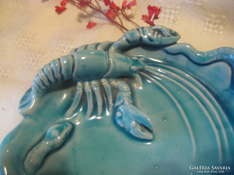 Zsolnay blue shrimp bowl 15 cm with some production bubbles