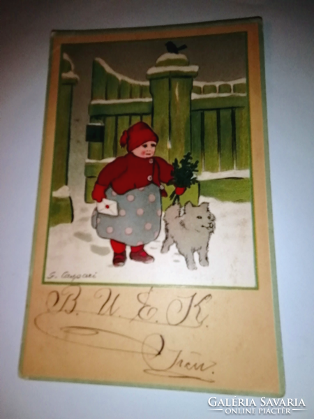 Embossed very rare gasparini Christmas card 237.