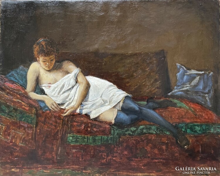 Lady Armin Glatter (1861-1933) on the sofa