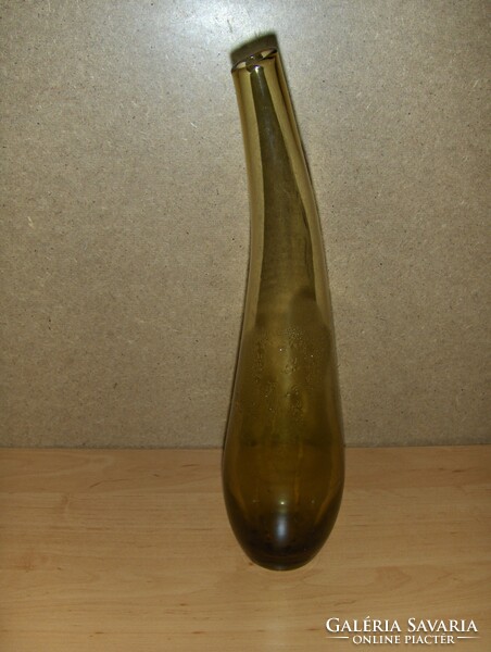 Single-stranded brown glass vase 34 cm (7 / d)