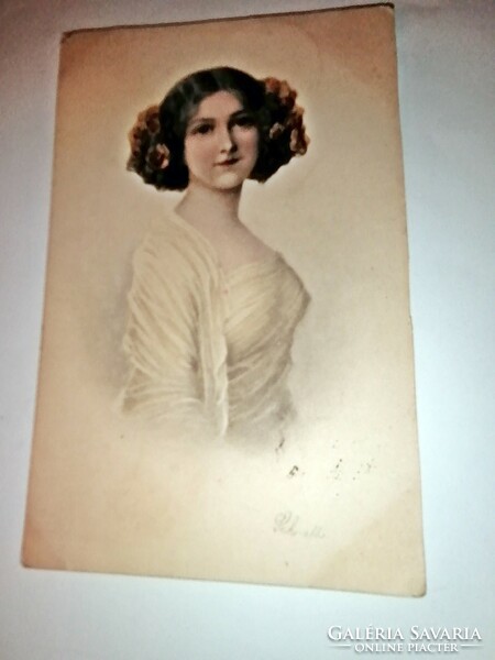 Lady portrait, signed, rare litho sheet, 216.