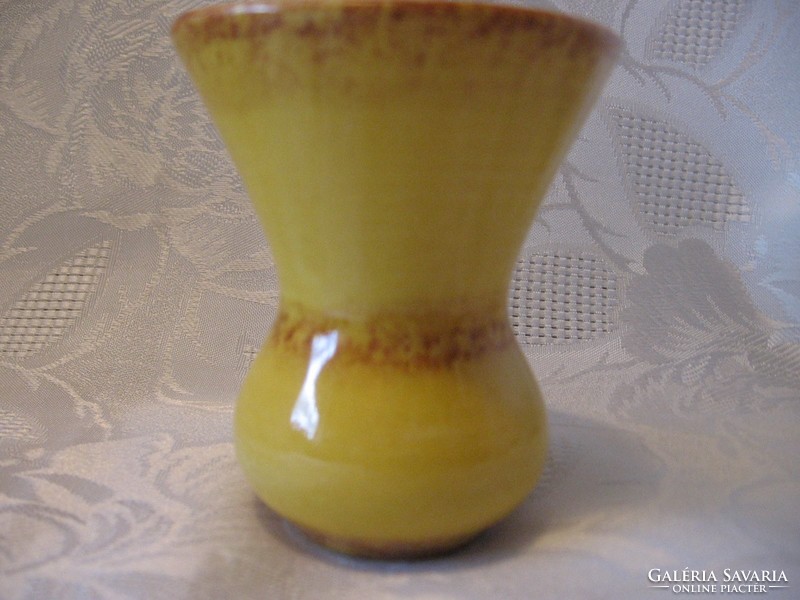 Retro numbered yellow small vase