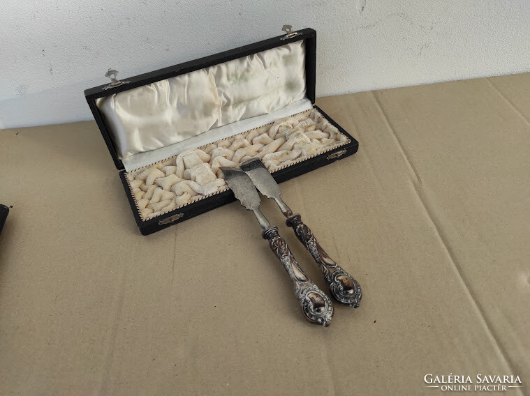 Antique kitchen utensil 800 as silver handle fish knife cutlery in original box 5452