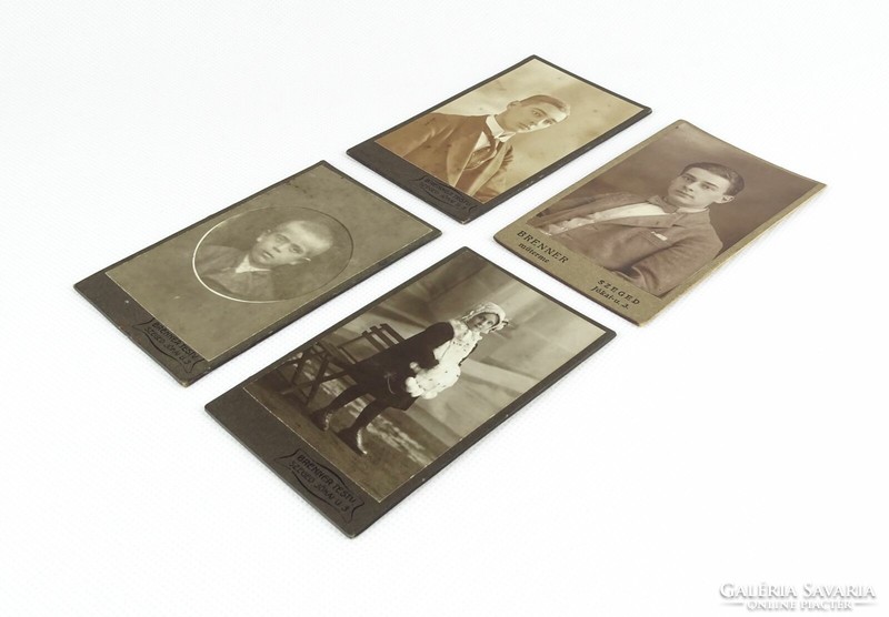 1J031 antique mixed cabinet photo business card pack 4 pieces brenner nail