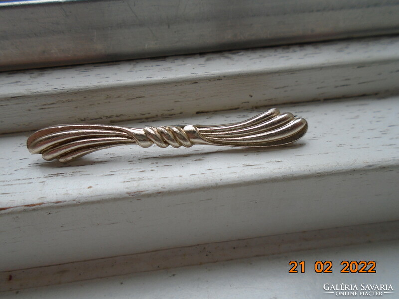 Old silver plated brooch with copper needle