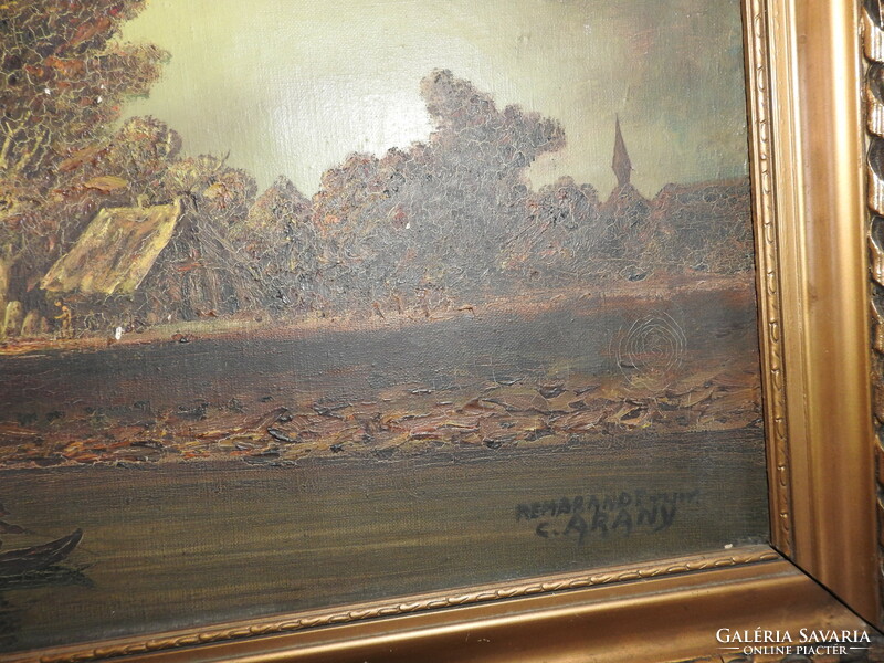 Following Rembrand - antique oil / canvas painting