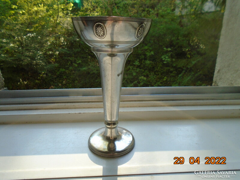 Impressive silver-plated embossed floral old heavy cup with interesting markings