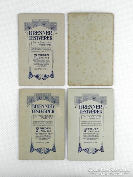 1J031 antique mixed cabinet photo business card pack 4 pieces brenner nail