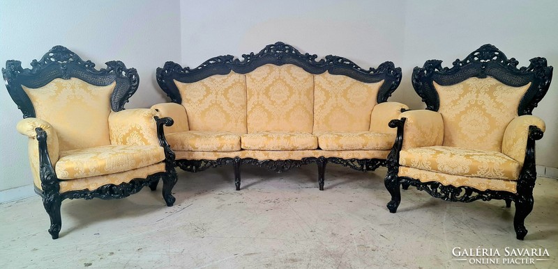 A552 antique richly carved baroque rococo sofa