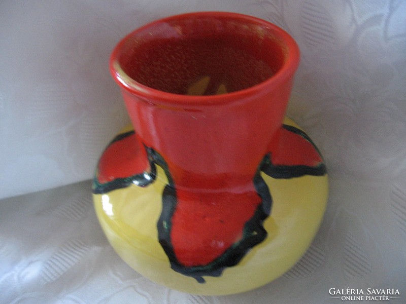 Retro yellow-red vase