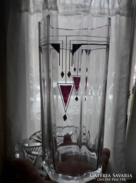 Jugendstil üveg váza.