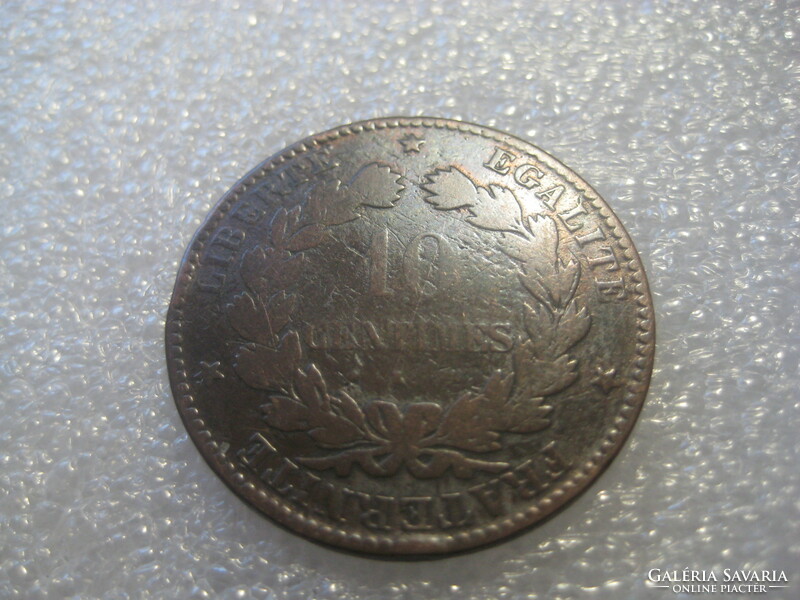 10 centimes   1872 . bronz ,  III. Köztársaság   30 mm