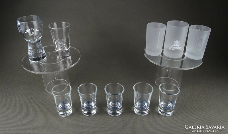 1J033 old mixed stamped glass set of 10 pieces